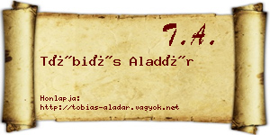 Tóbiás Aladár névjegykártya